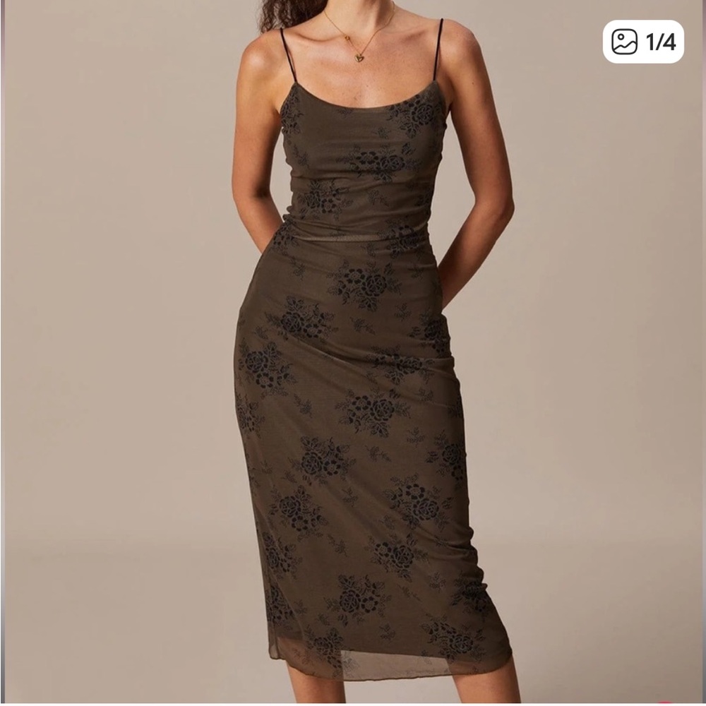 RIHOAS Olive Floral Maxi Dress